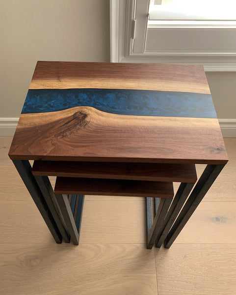 Walnut River Nesting Tables, closed