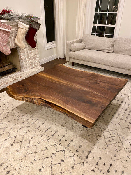 Black Walnut Live Edge Table, Metal Legs