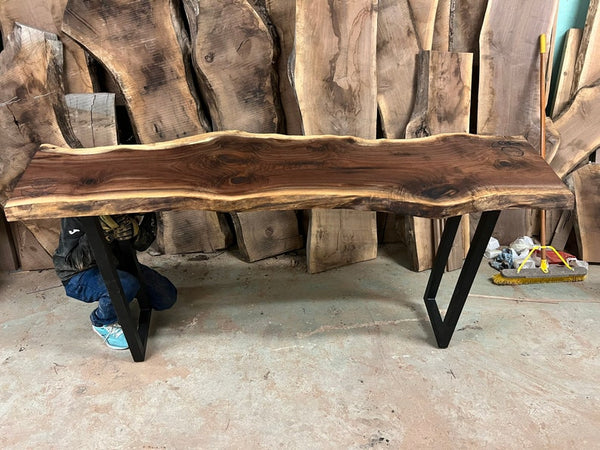 Live Edge Walnut Sofa Table