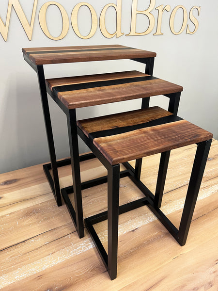 Nesting Table; Open; Black Epoxy