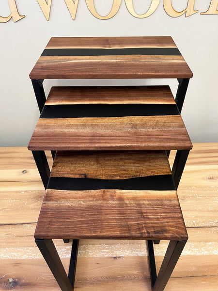 Nesting Table; Open; Black Epoxy