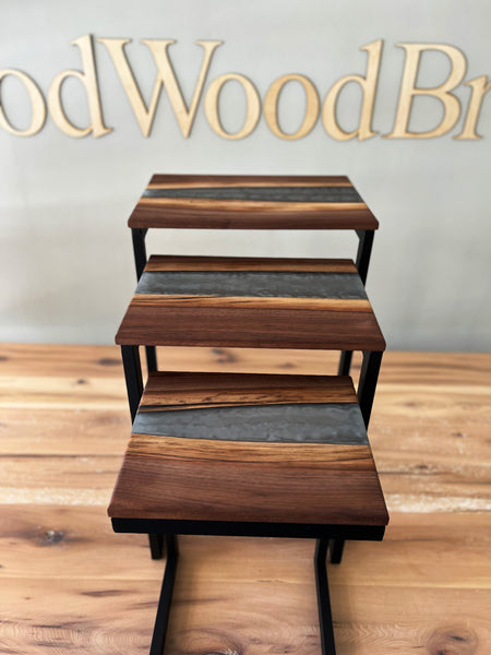 Nested Tables; Gray Epoxy