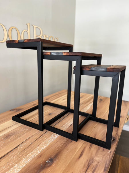Nested Tables; Gray Epoxy