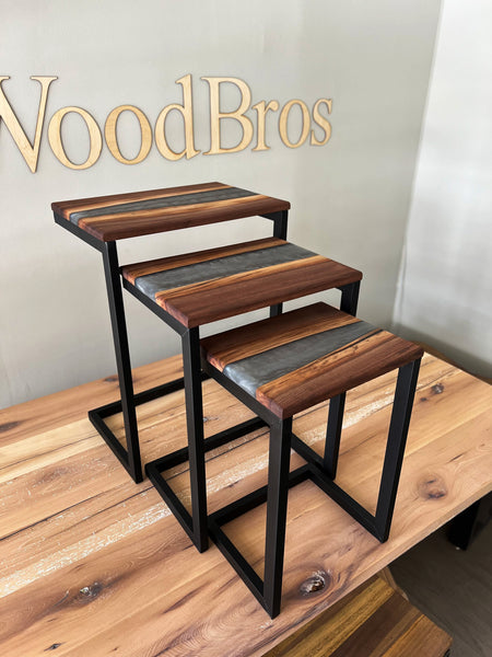 Nested Tables; Gray Epoxy
