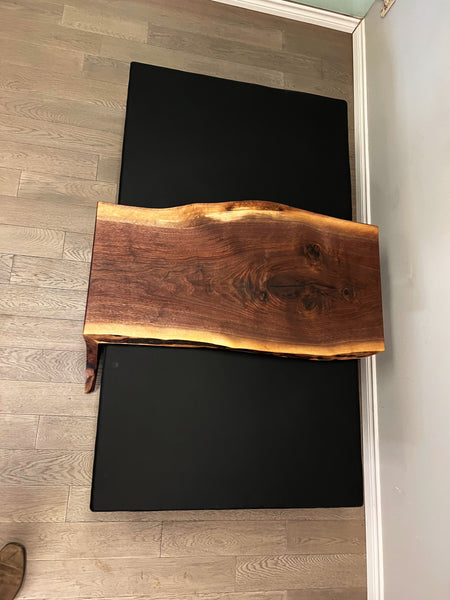 Ottoman with solid wood coffee table