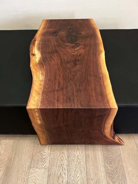 Ottoman with solid wood coffee table