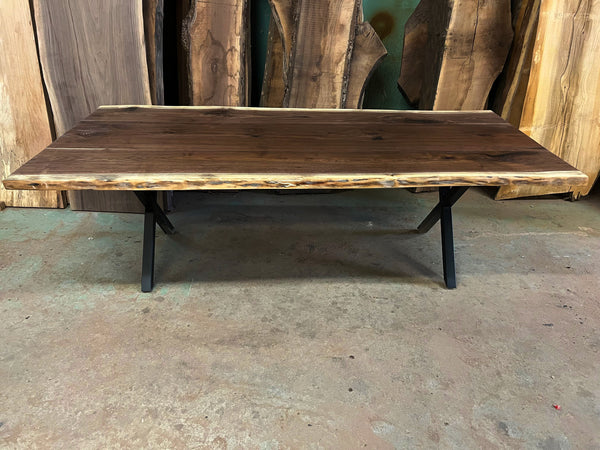 Walnut Table; "X" Shaped Legs