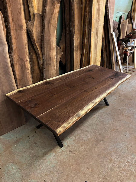 Walnut Table; "X" Shaped Legs