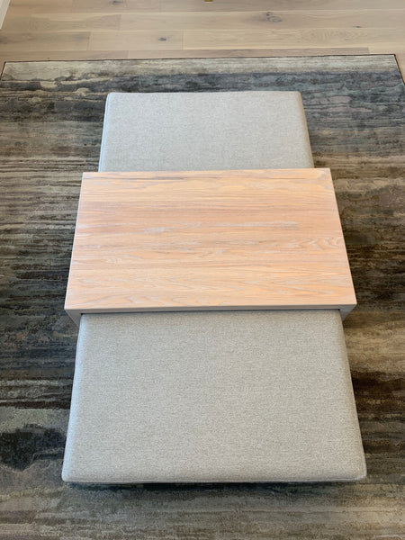 Ottoman with solid Oak coffee table