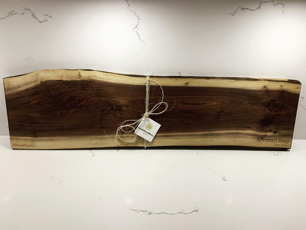 Black Walnut Charcuterie Board with tag, Engraving: Olivera Group