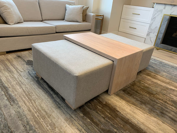 Ottoman with solid Oak coffee table