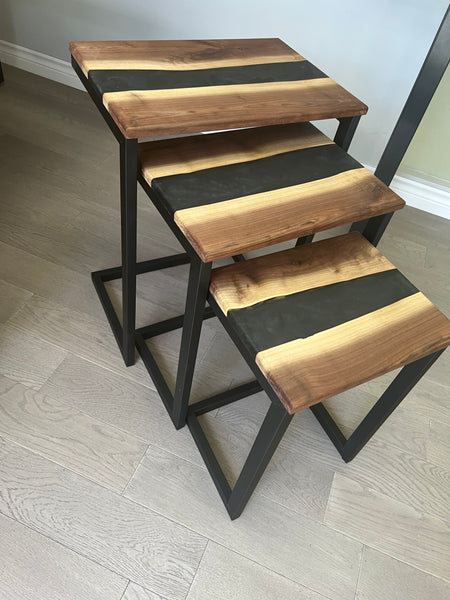 Nested Tables; Black Epoxy