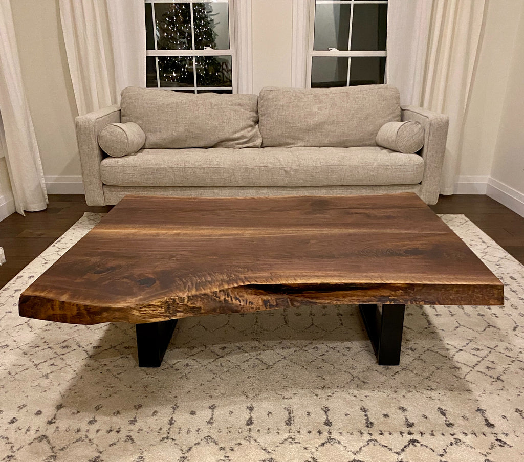 Black Walnut Live Edge Table, Metal Legs