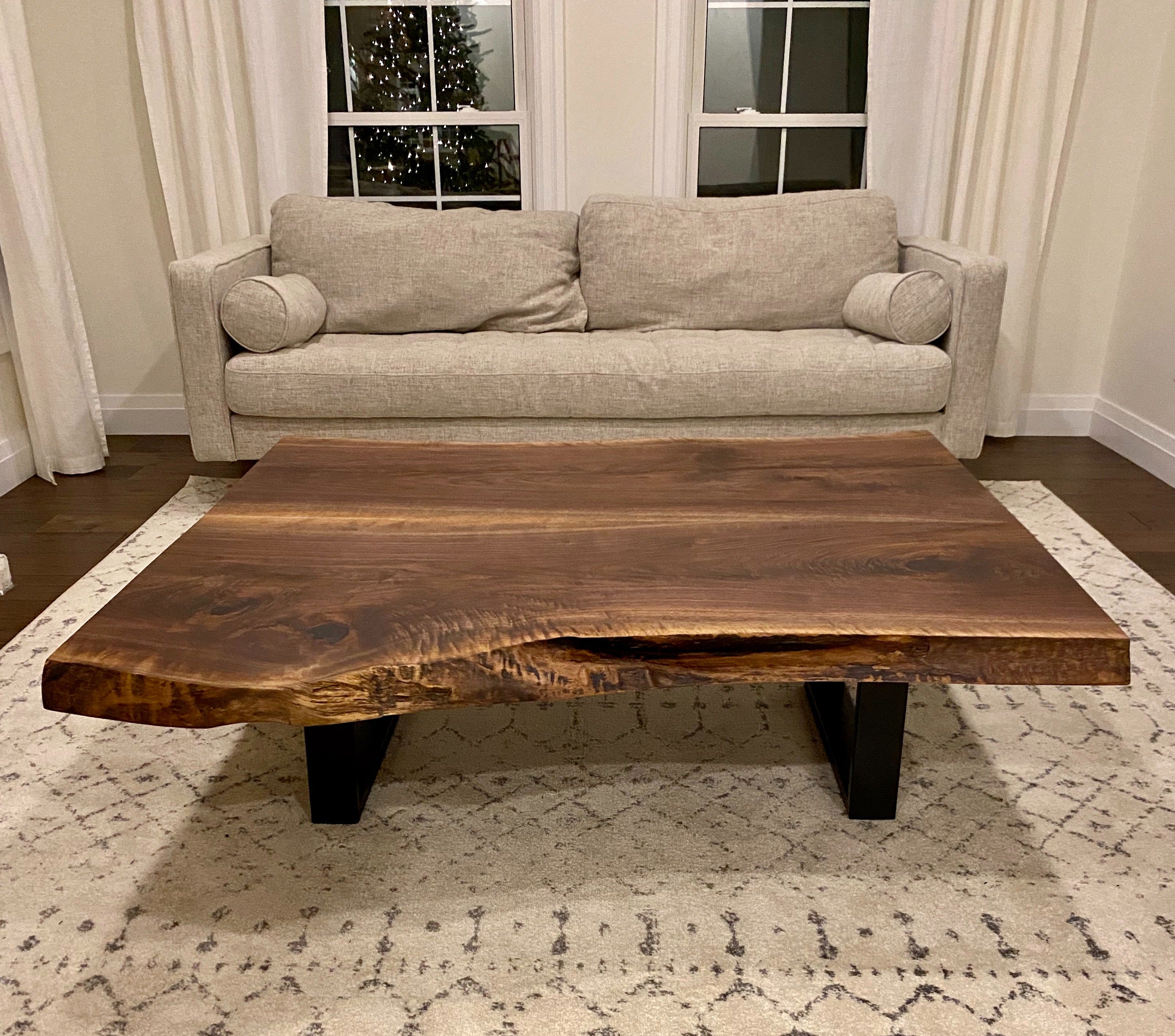 Black Walnut Live Edge Table, Metal Legs