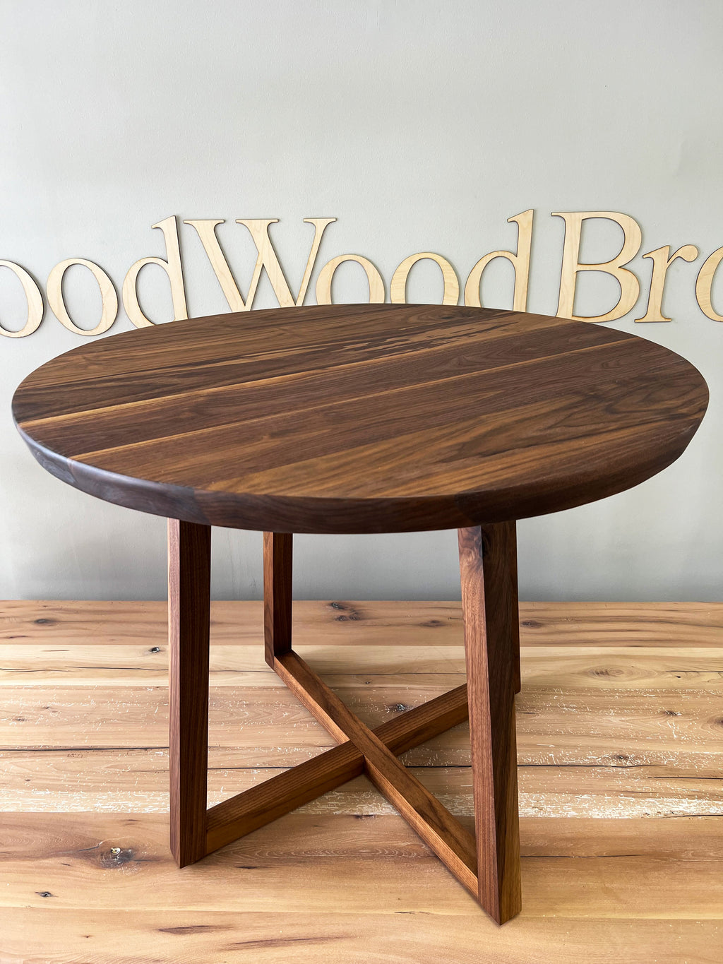 Custom Made Black Walnut Round Coffee Table