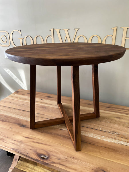 Custom Made Black Walnut Round Coffee Table