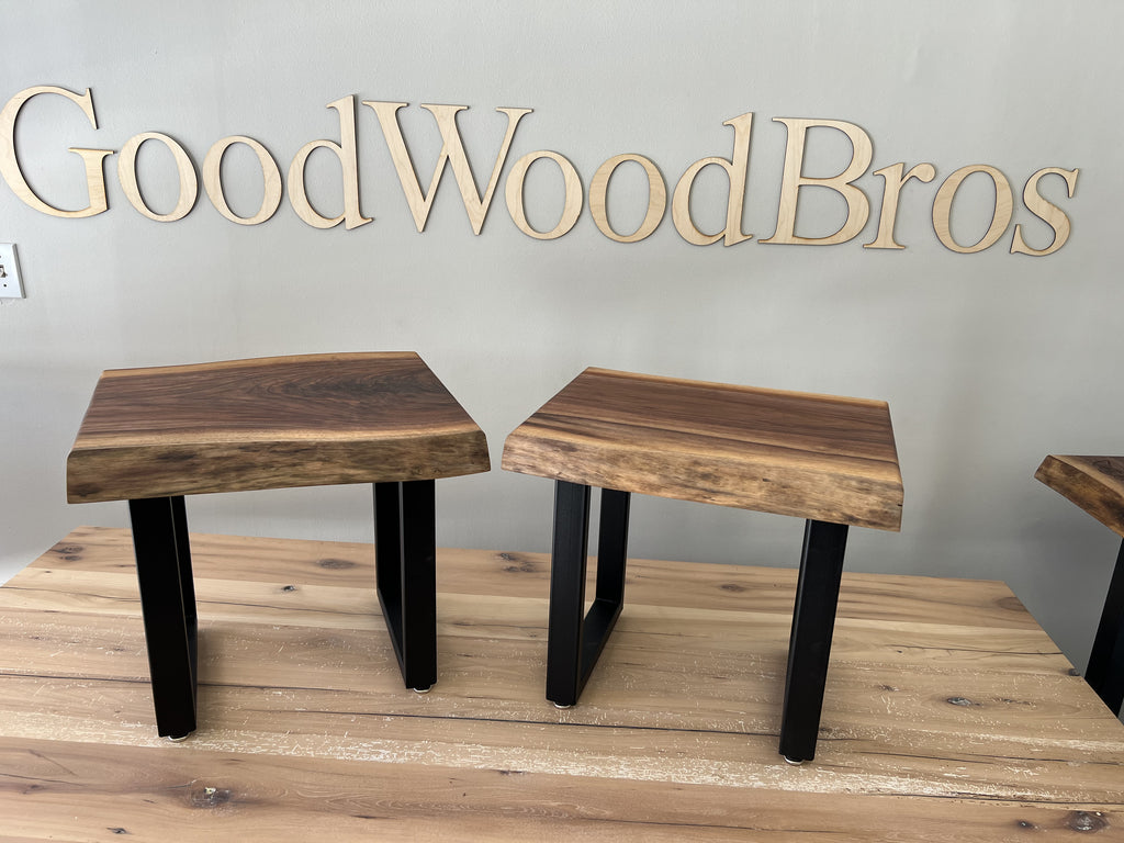 Custom Made Black Walnut Live Edge Side/End Table