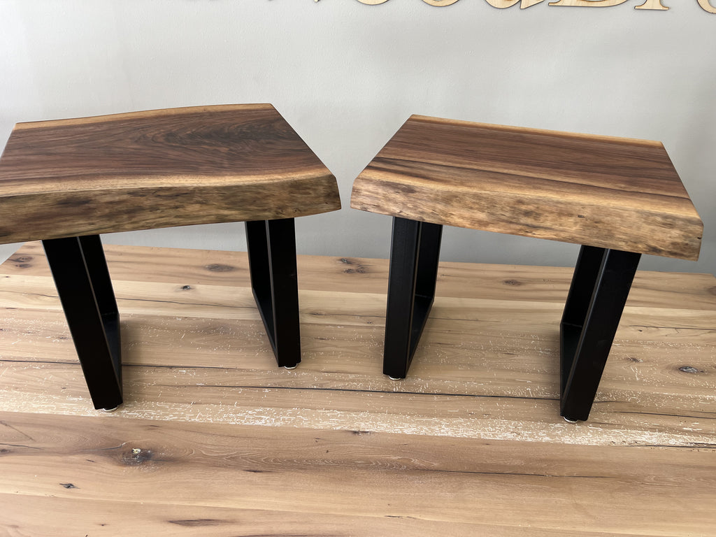 Custom Made Black Walnut Live Edge Side/End Table