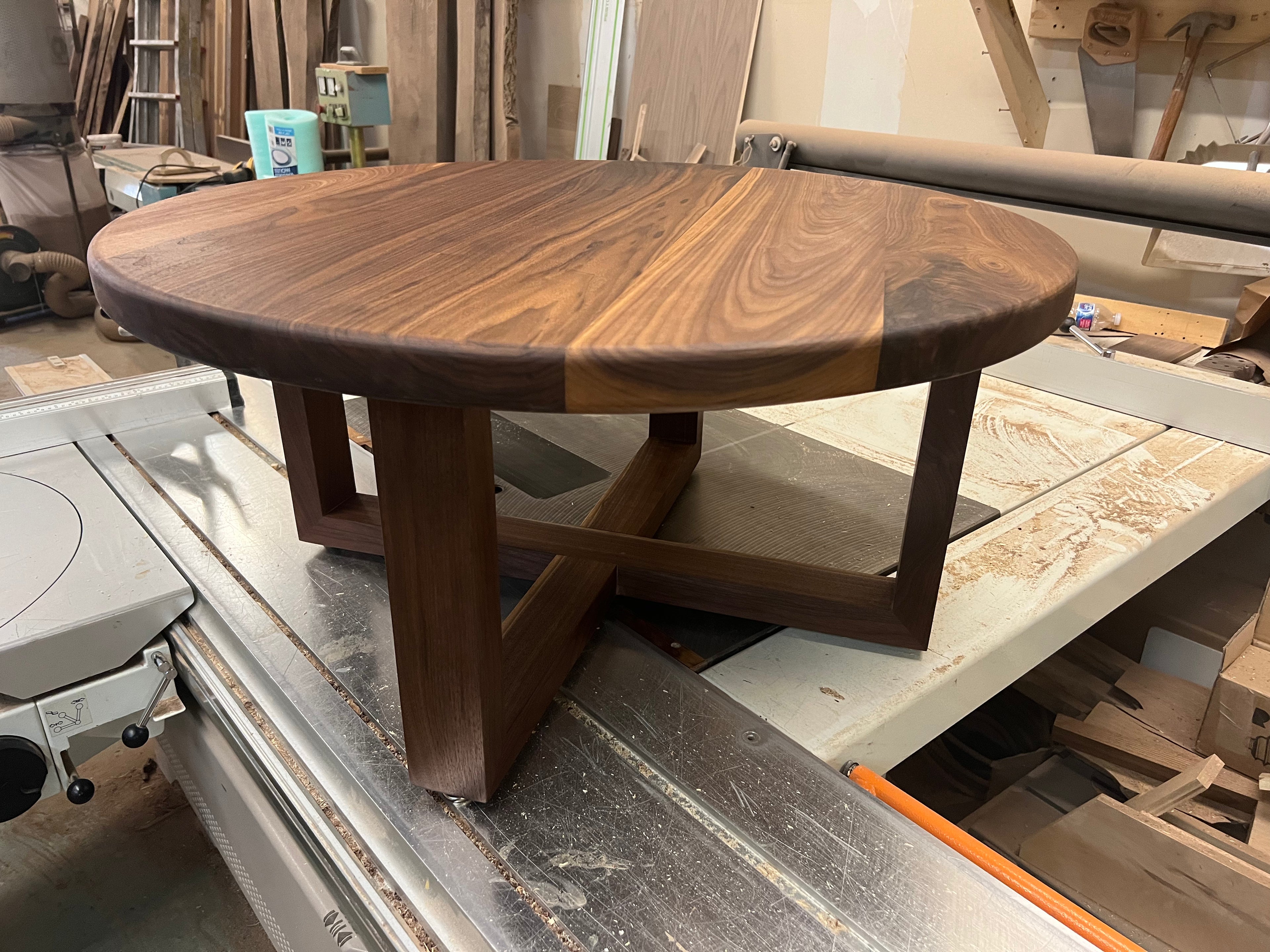 Custom Made Black Walnut Round Coffee Table