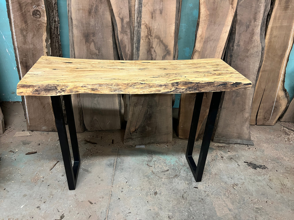 Custom Made Spalted Maple Live Edge Sofa Bar Tables