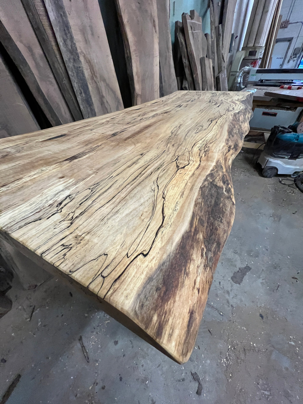 Custom Made Spalted Maple Live Edge Sofa Bar Tables