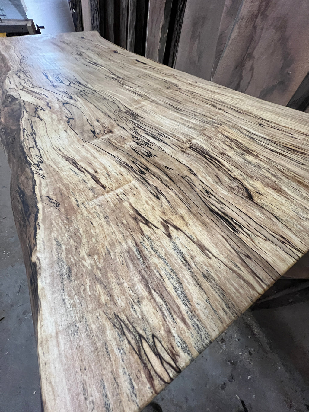 Custom Made Spalted Maple Live Edge Sofa Bar Tables