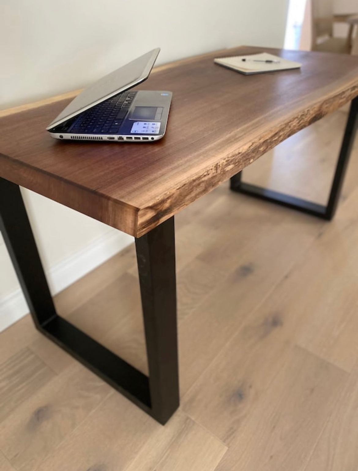 Live Edge or Straight Edge Walnut Desk