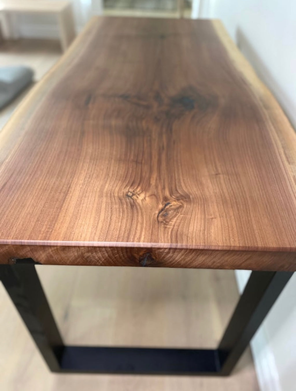 Live Edge or Straight Edge Walnut Desk