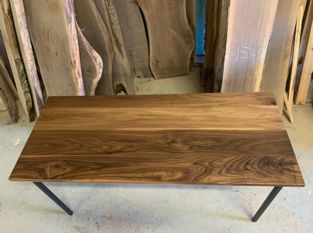 Live Edge or Straight Edge Walnut Desk