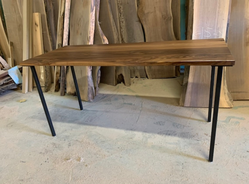 Live Edge or Straight Edge Walnut Desk