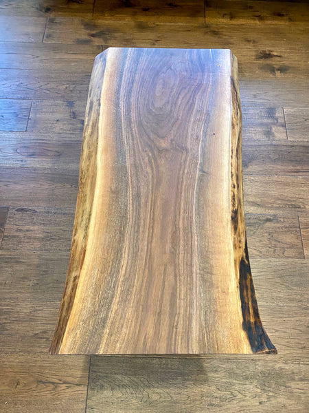 Vertical Top View, Live Edge  Walnut Coffee Table