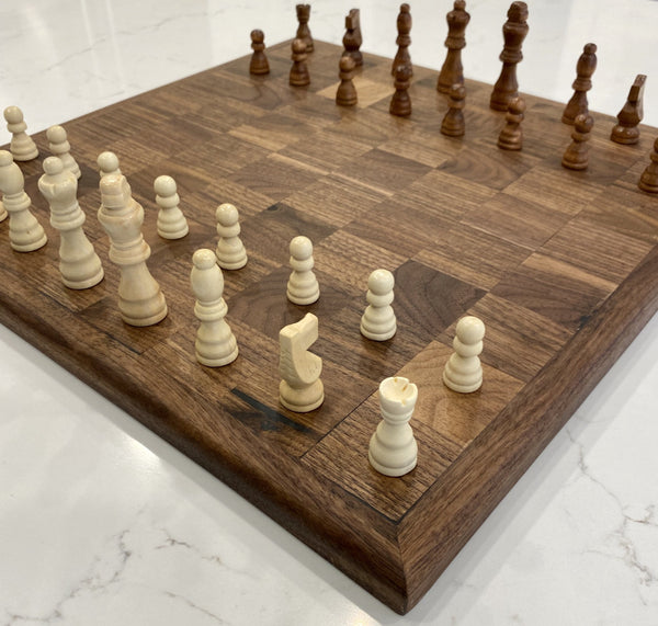 Angled Side View, Chess Board, Full Pieces