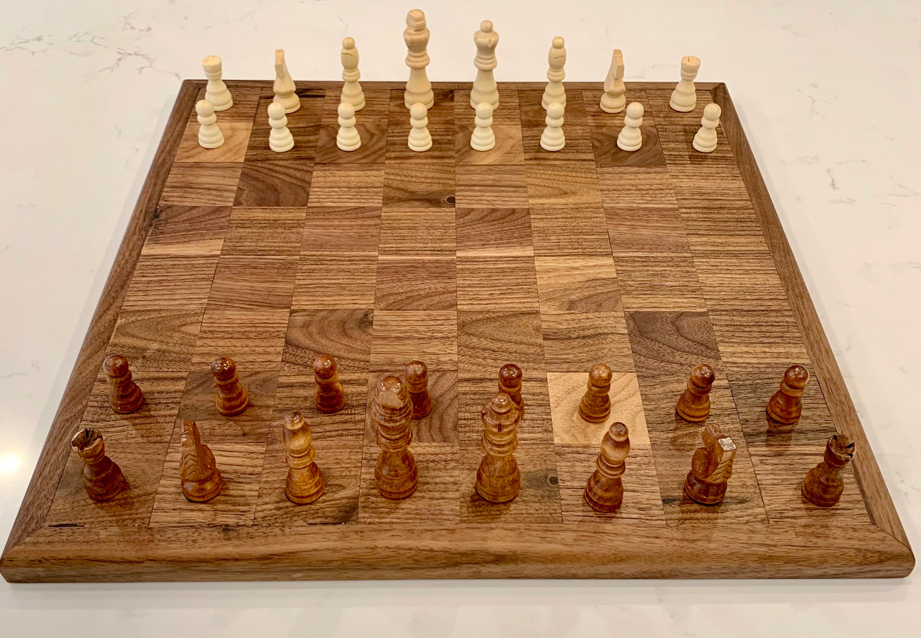 Angled Top View, Chess Board, Full Pieces