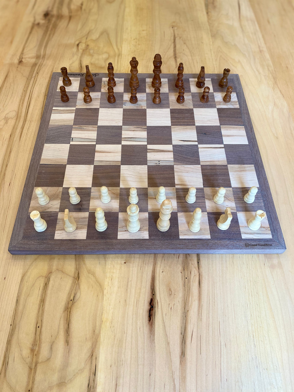 Angled Top View, Chess Board, Full Pieces