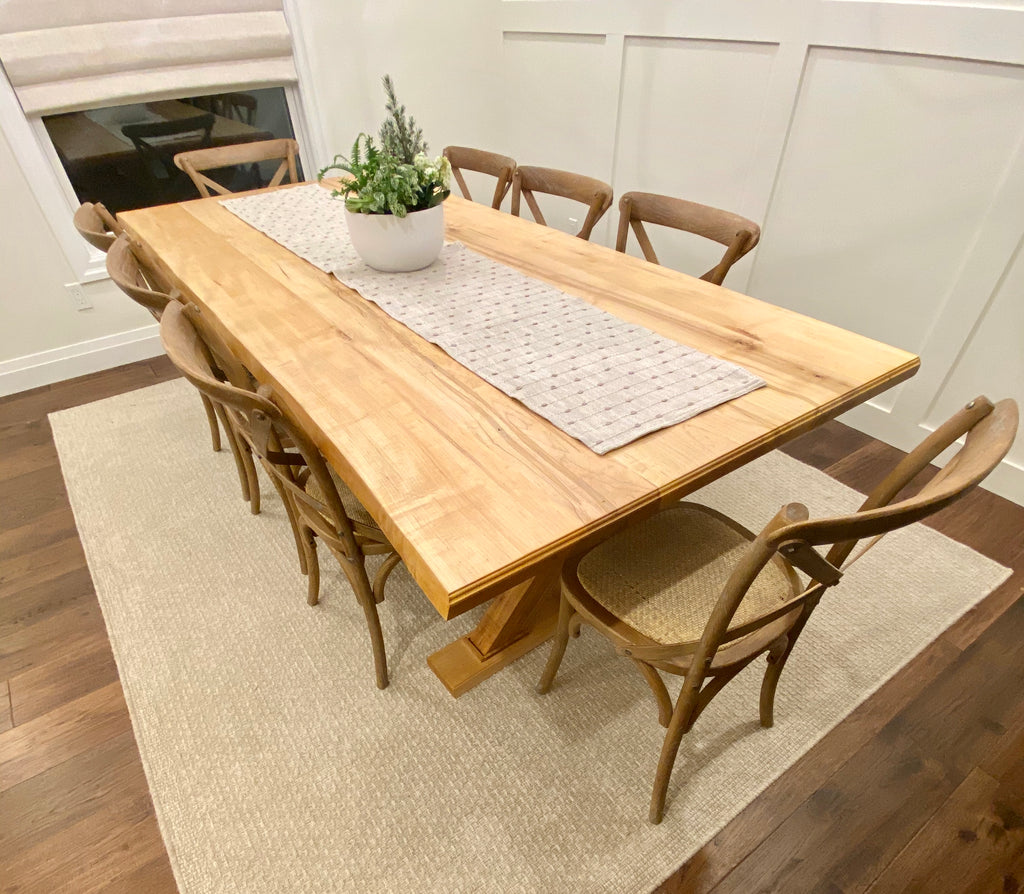 Angled View, Live Edge Ambrosia Maple, Dining Table