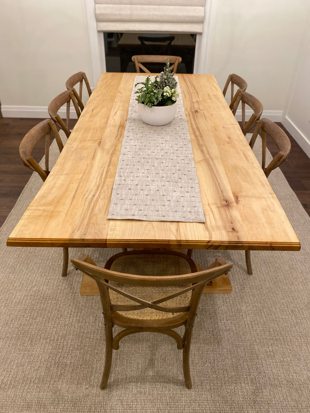 Angled Side View, Live Edge Ambrosia Maple, Dining Table