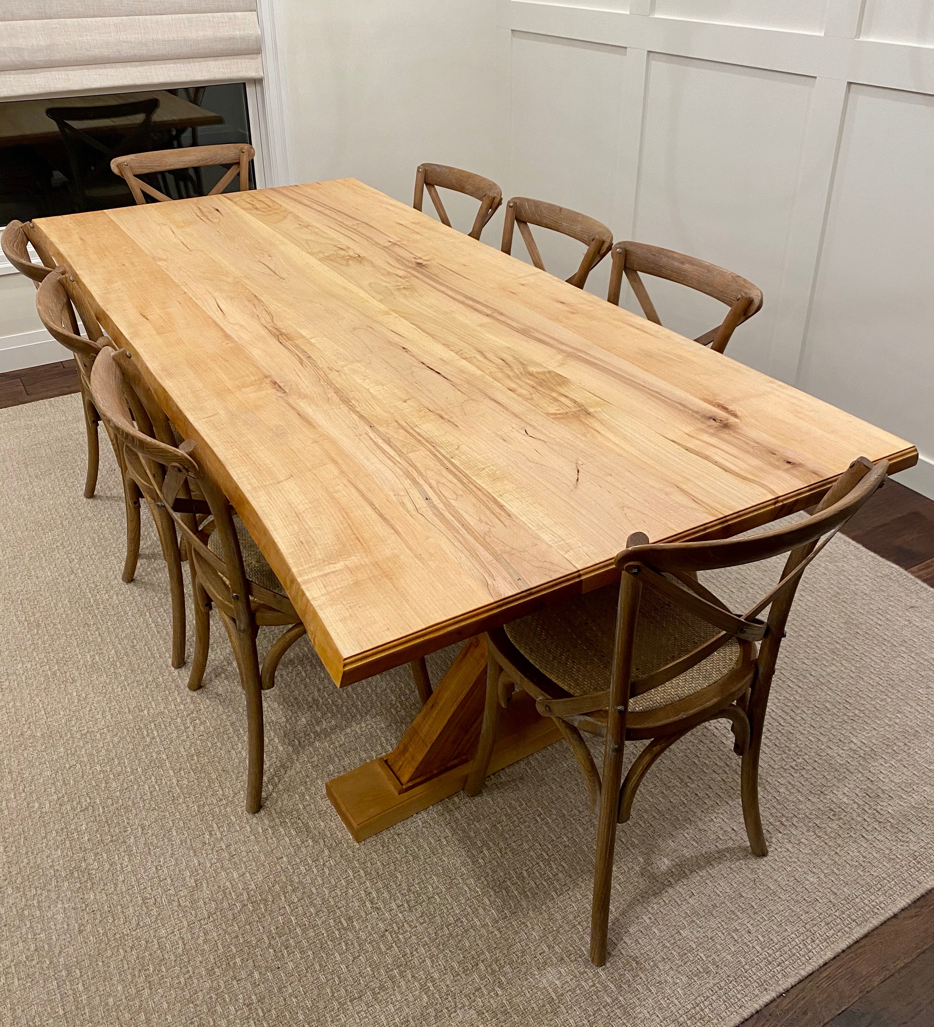Angled View, Live Edge Ambrosia Maple, Dining Table