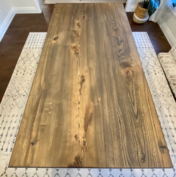 Solid Elm Dining Table Top
