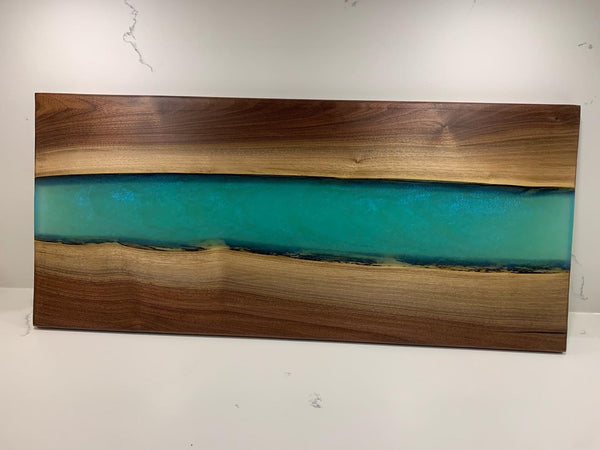 Walnut River Epoxy Board, Turquoise Epoxy