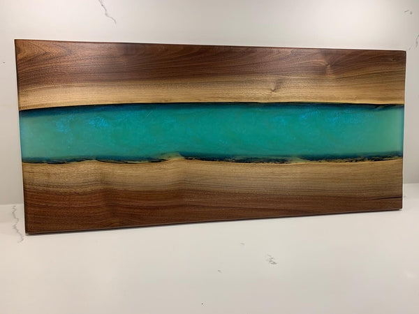 Walnut River Epoxy Board, Turquoise Epoxy