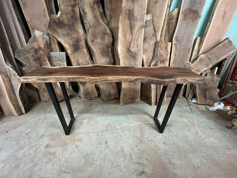Live Edge Walnut Sofa Table