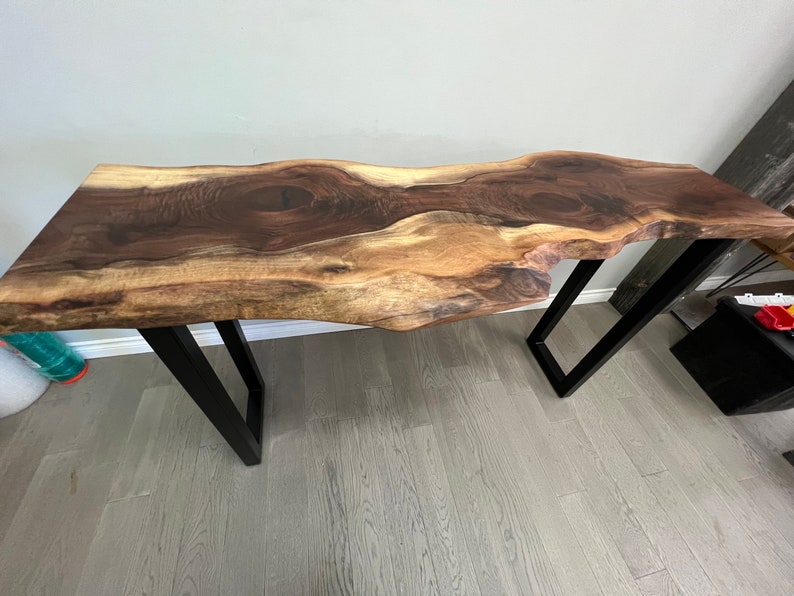 Live Edge Walnut Sofa Table