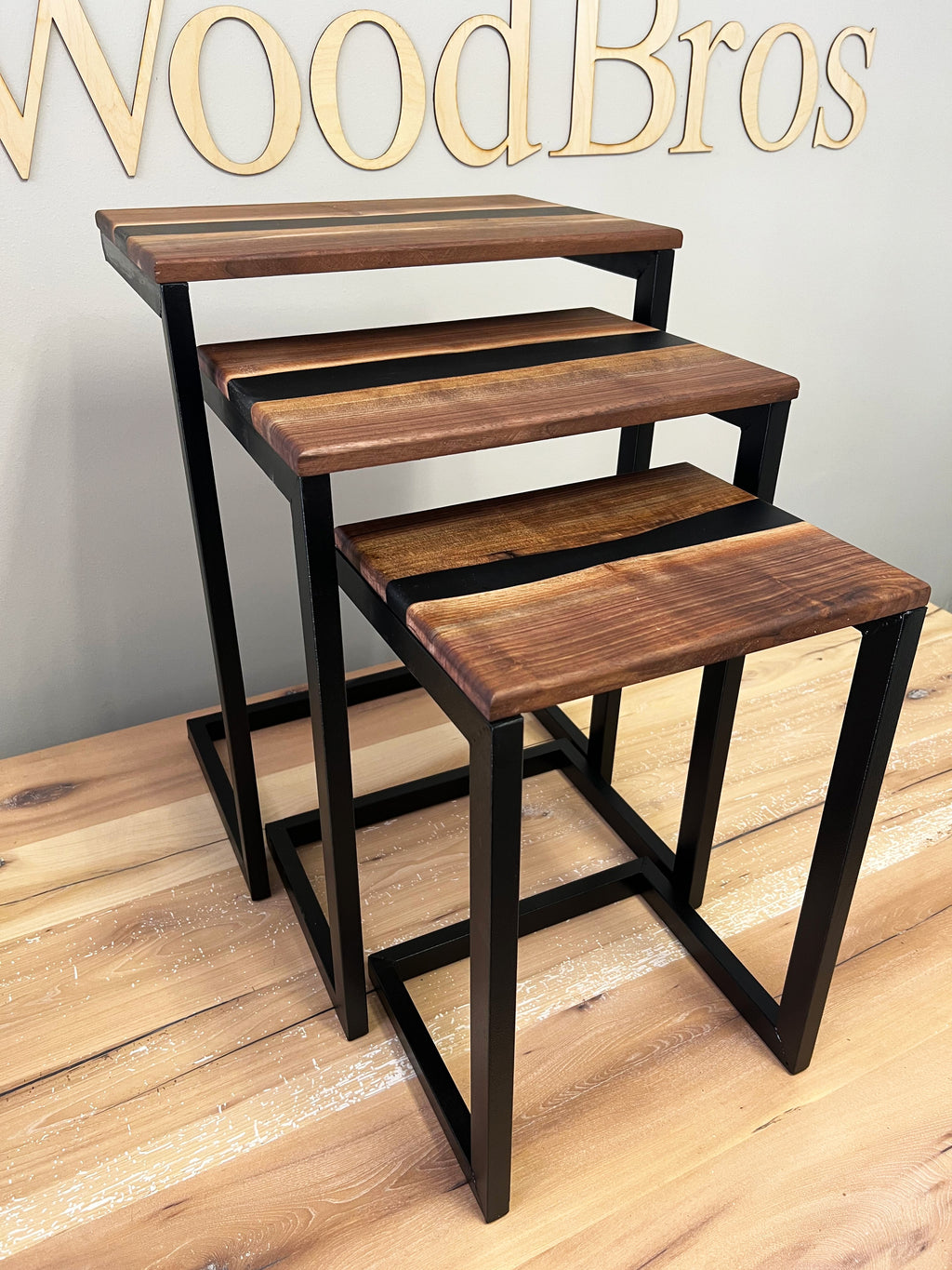 Nesting Table; Open; Black Epoxy