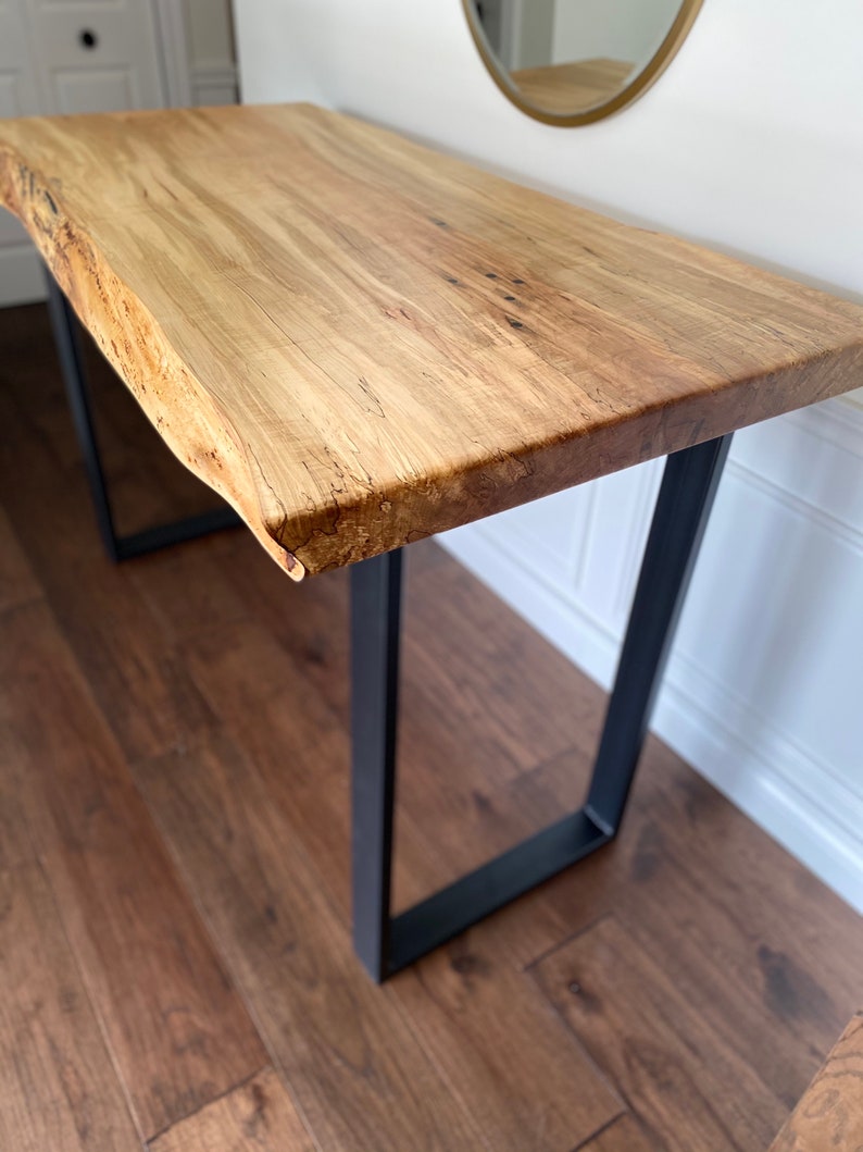 Custom Made Spalted Maple Live Edge Sofa Bar Tables