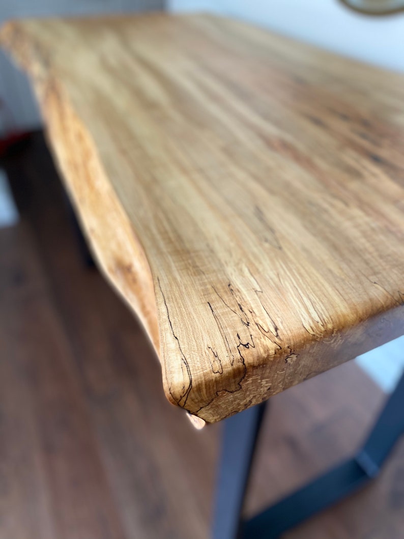 Custom Made Spalted Maple Live Edge Sofa Bar Tables