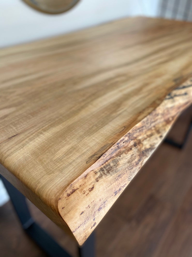 Custom Made Spalted Maple Live Edge Sofa Bar Tables