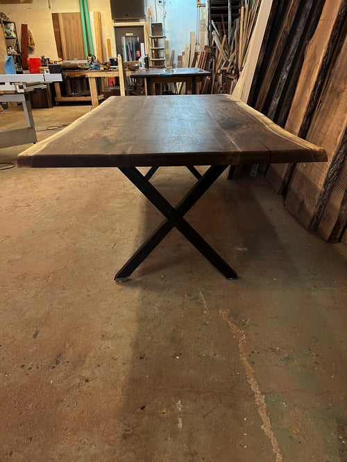 Walnut Table; "X" Shaped Legs