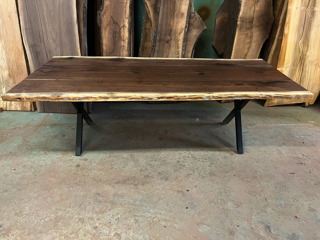 Walnut Table; "X" Shaped Legs