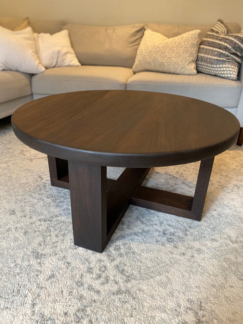 Custom Made Black Walnut Round Coffee Table