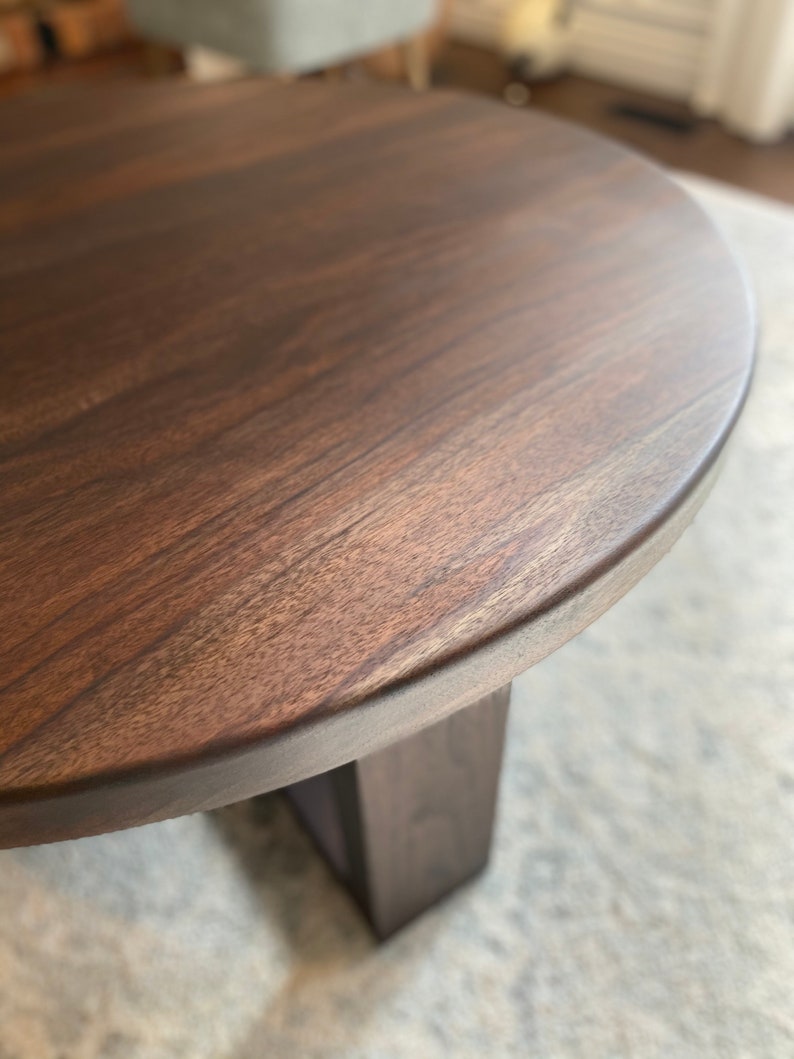 Custom Made Black Walnut Round Coffee Table
